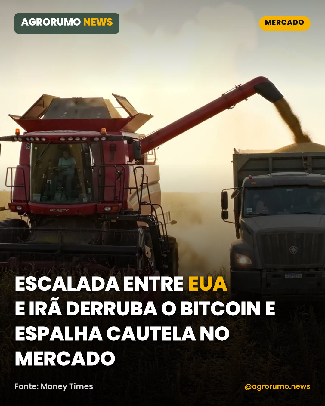 Escalada entre EUA e Irã derruba o bitcoin e espalha cautela no mercado