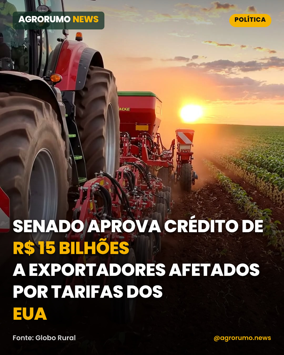 Senado aprova crédito de R$ 15 bilhões a exportadores afetados por tarifas dos EUA