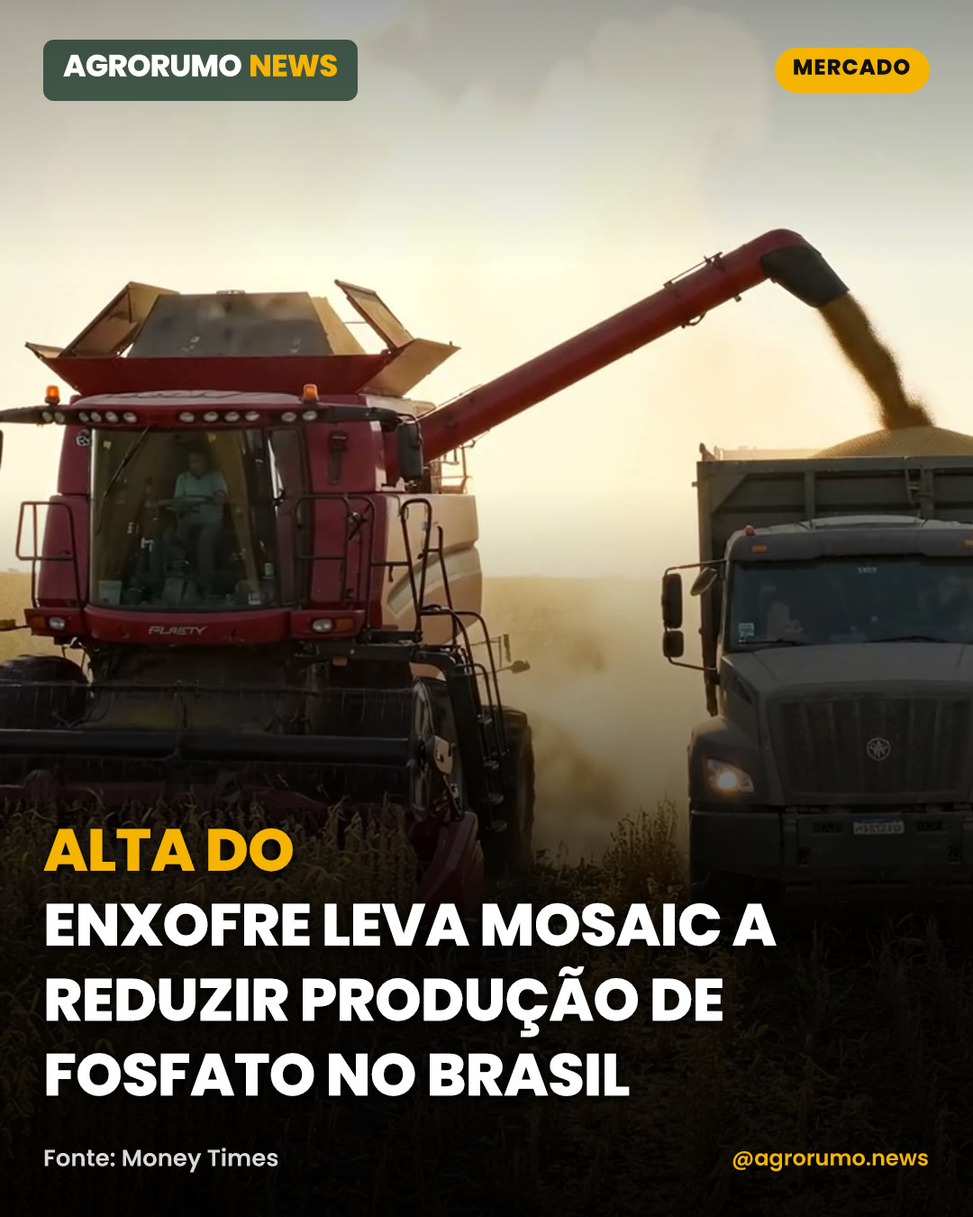 Alta do enxofre leva Mosaic a reduzir produção de fosfato no Brasil