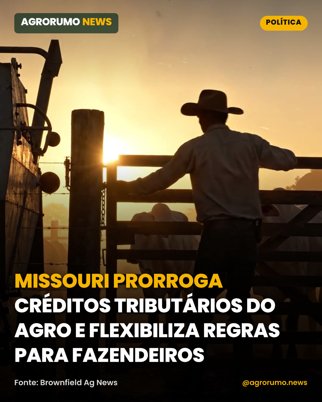 Missouri prorroga créditos tributários do agro e flexibiliza regras para fazendeiros