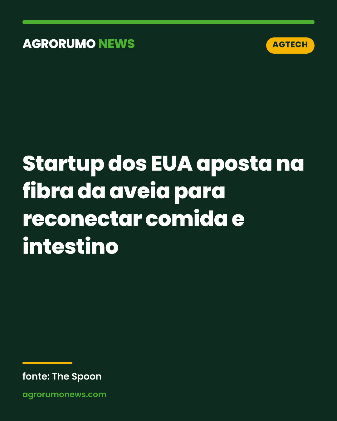 Startup dos EUA aposta na fibra da aveia para reconectar comida e intestino