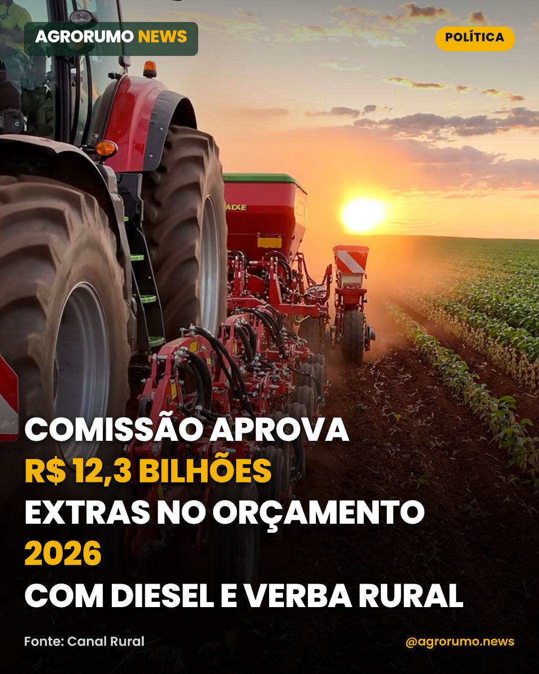 Comissão aprova R$ 12,3 bilhões extras no Orçamento 2026 com diesel e verba rural