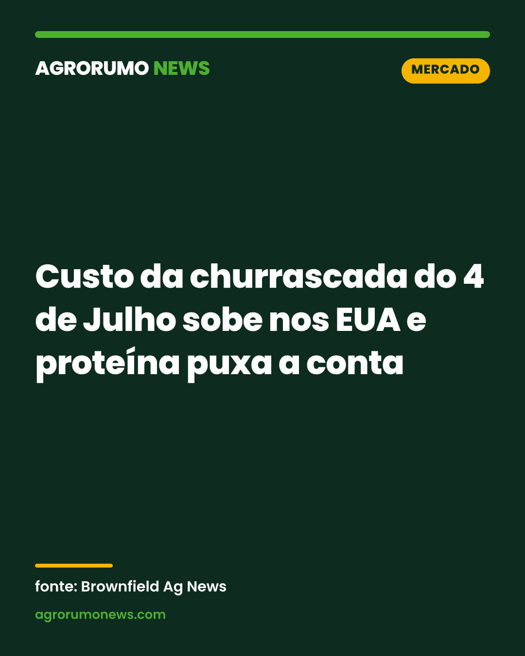 Custo da churrascada do 4 de Julho sobe nos EUA e proteína puxa a conta