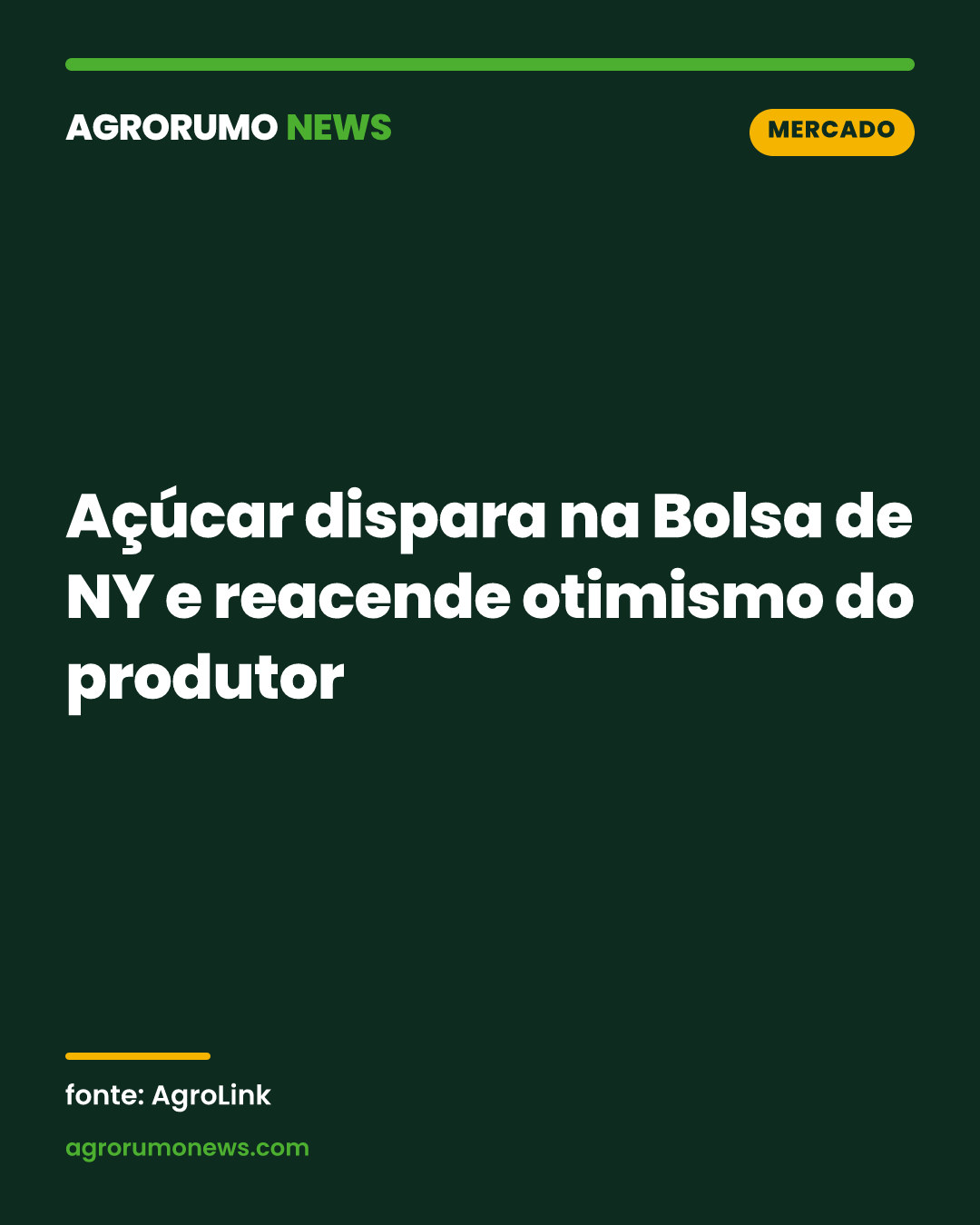 Açúcar dispara na Bolsa de NY e reacende otimismo do produtor
