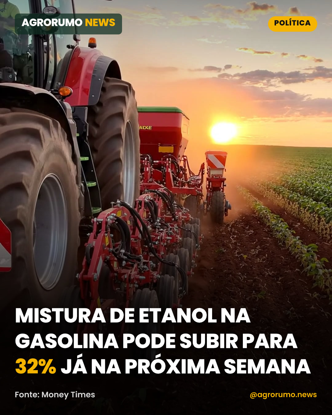 Mistura de etanol na gasolina pode subir para 32% já na próxima semana