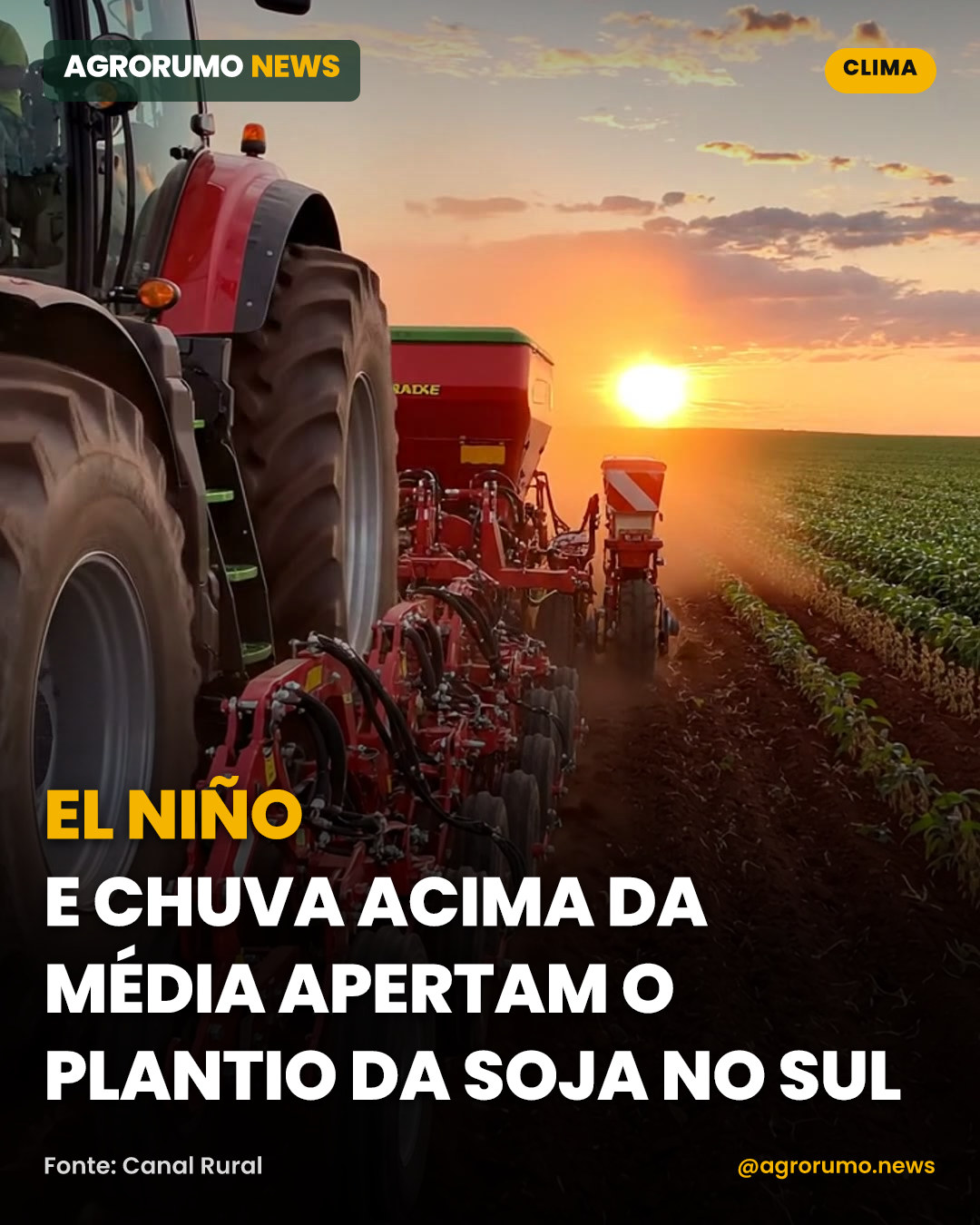El Niño e chuva acima da média apertam o plantio da soja no Sul