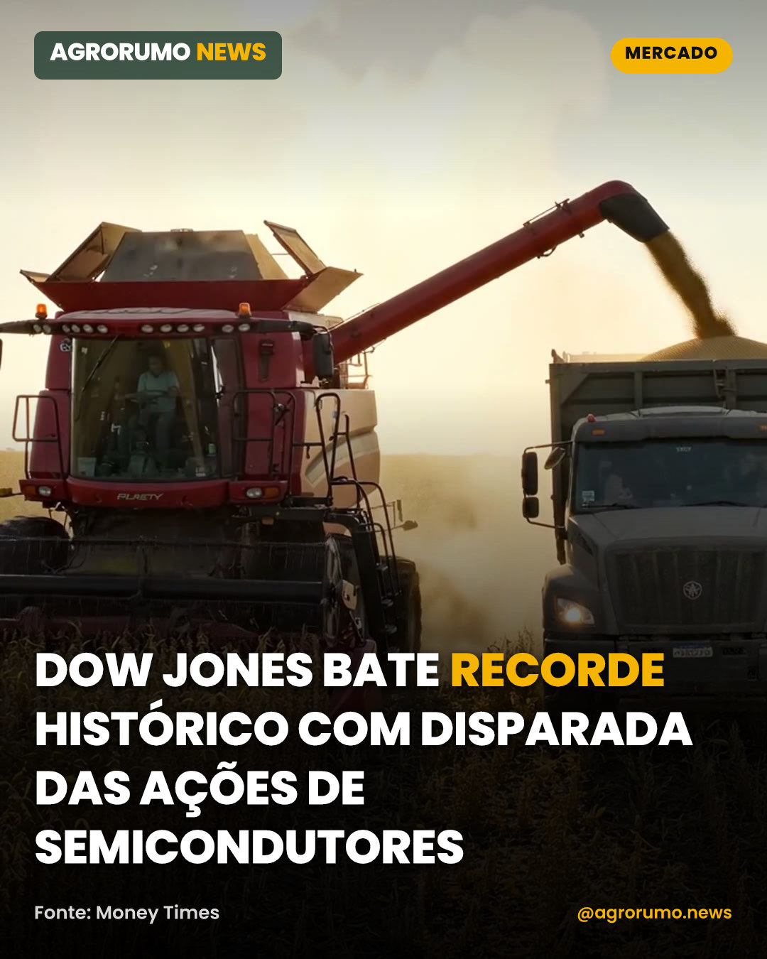 Dow Jones bate recorde histórico com disparada das ações de semicondutores