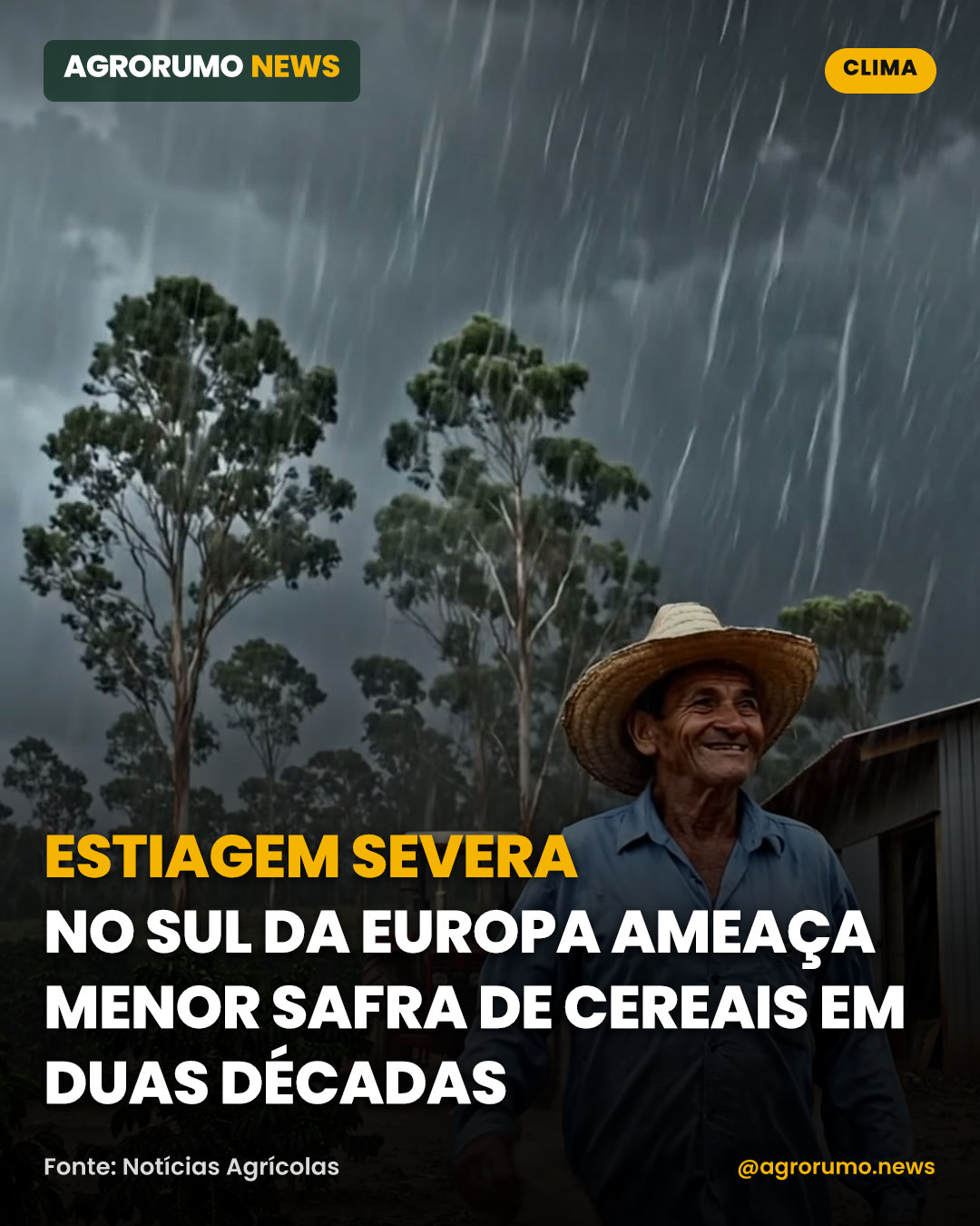 Estiagem severa no sul da Europa ameaça menor safra de cereais em duas décadas
