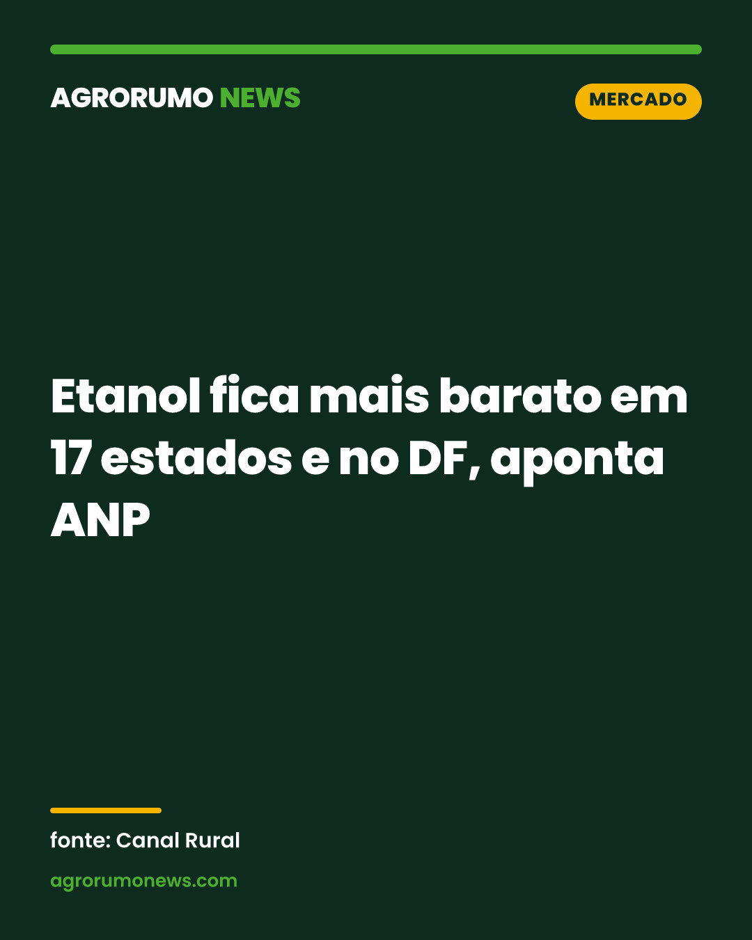Etanol fica mais barato em 17 estados e no DF, aponta ANP