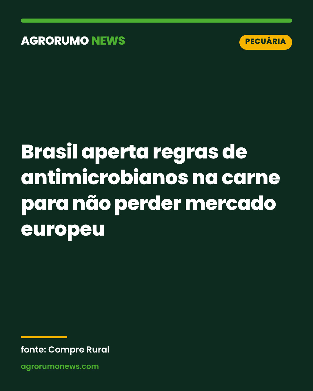 Brasil aperta regras de antimicrobianos na carne para não perder mercado europeu