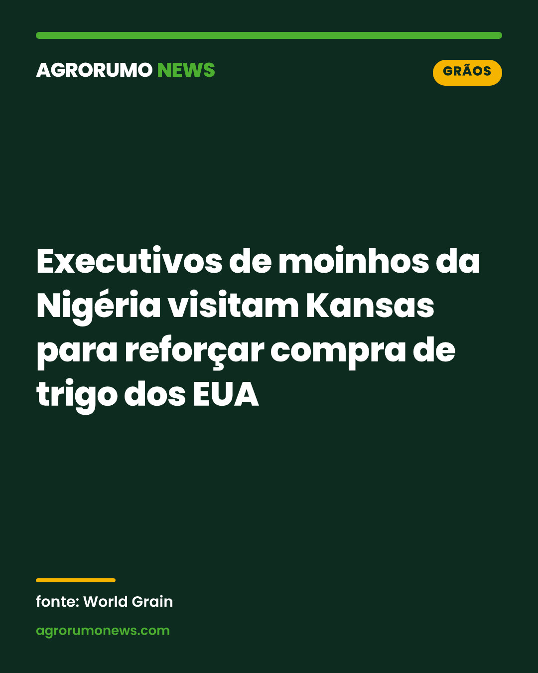 Executivos de moinhos da Nigéria visitam Kansas para reforçar compra de trigo dos EUA