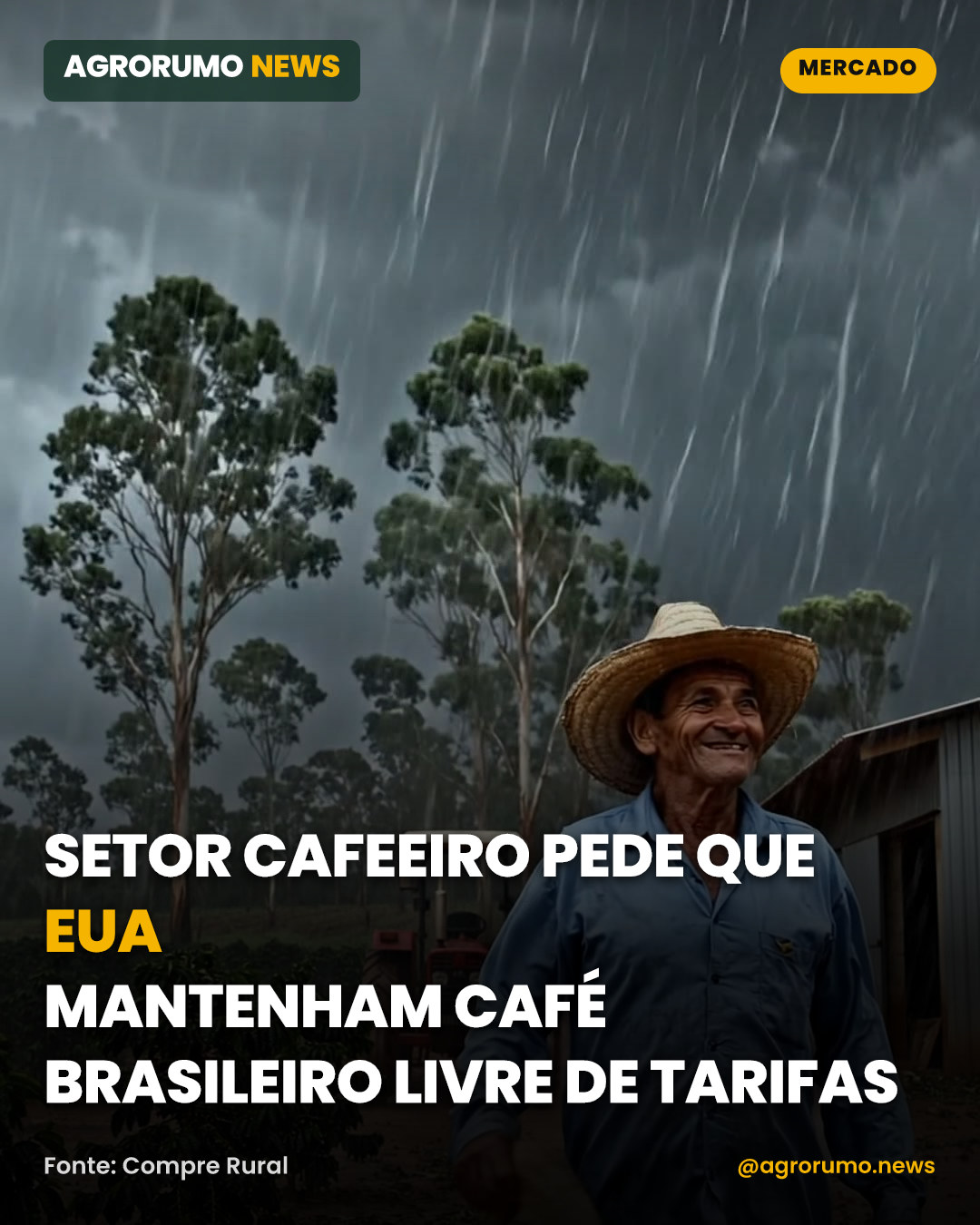 Setor cafeeiro pede que EUA mantenham café brasileiro livre de tarifas