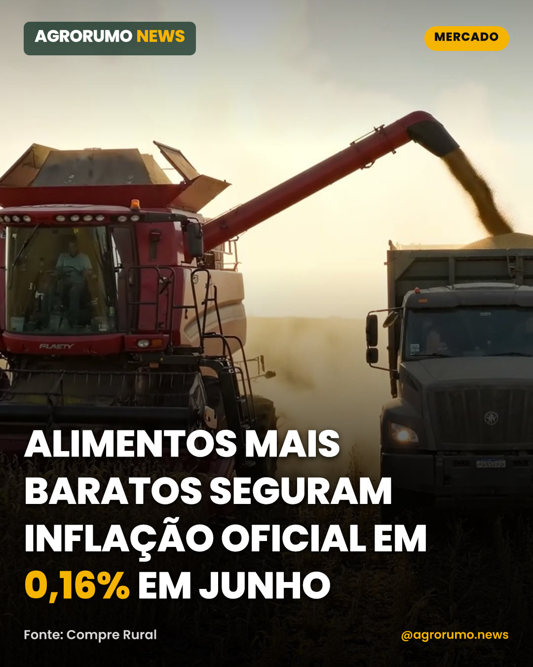 Alimentos mais baratos seguram inflação oficial em 0,16% em junho