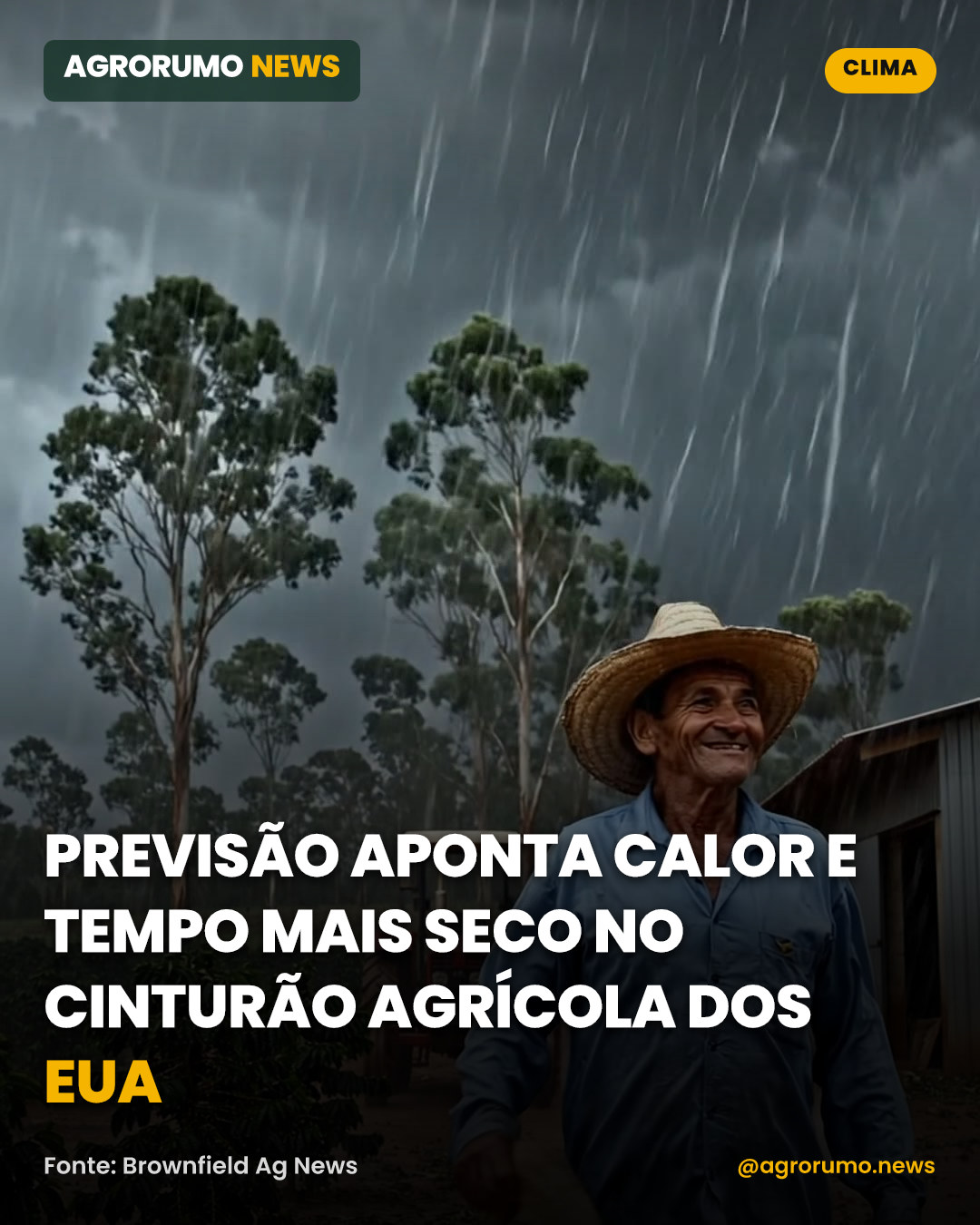 Previsão aponta calor e tempo mais seco no cinturão agrícola dos EUA