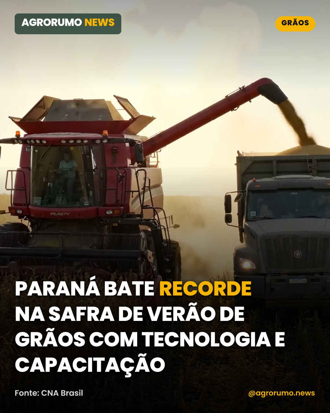 Paraná bate recorde na safra de verão de grãos com tecnologia e capacitação
