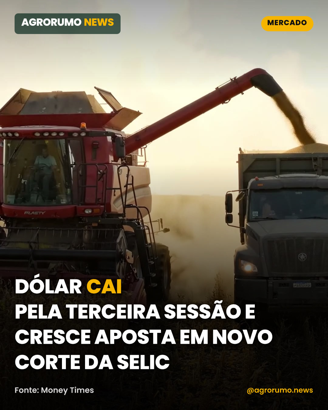 Dólar cai pela terceira sessão e cresce aposta em novo corte da Selic
