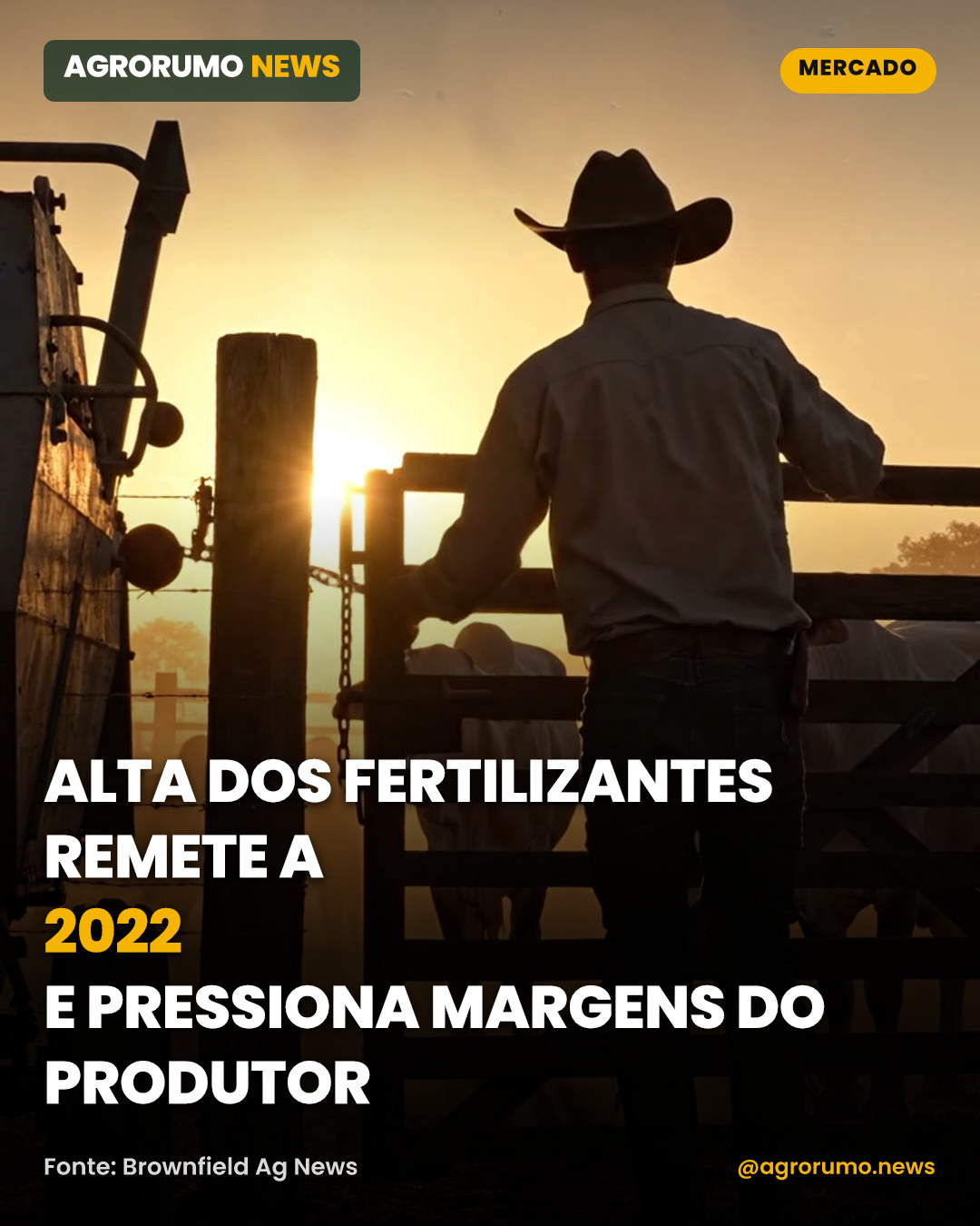 Alta dos fertilizantes remete a 2022 e pressiona margens do produtor