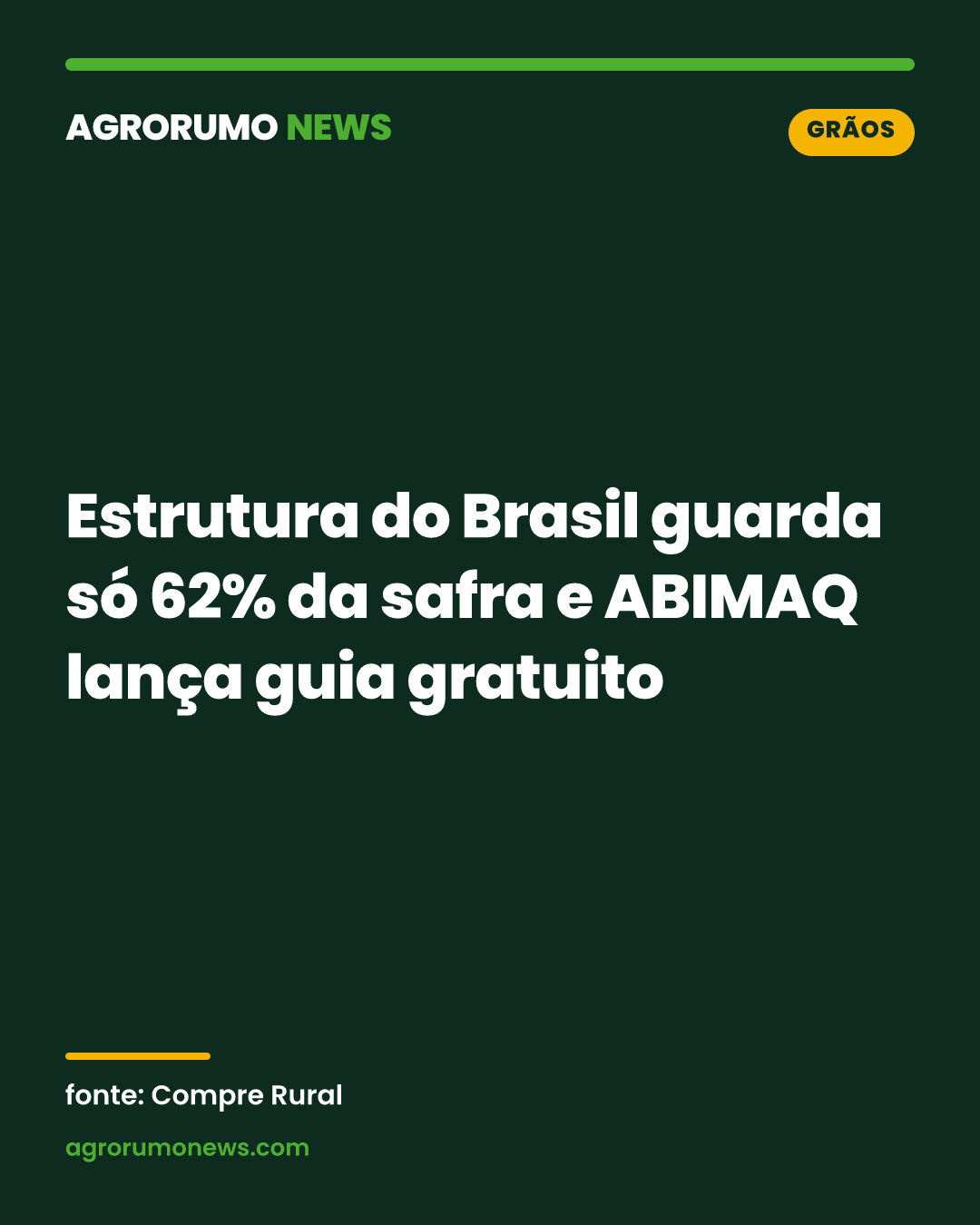 Estrutura do Brasil guarda só 62% da safra e ABIMAQ lança guia gratuito
