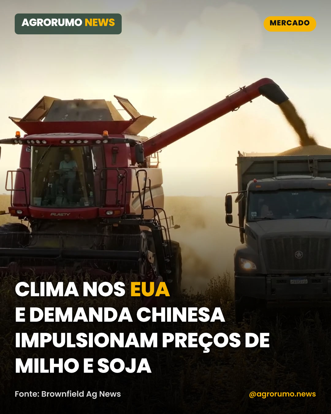 Clima nos EUA e demanda chinesa impulsionam preços de milho e soja