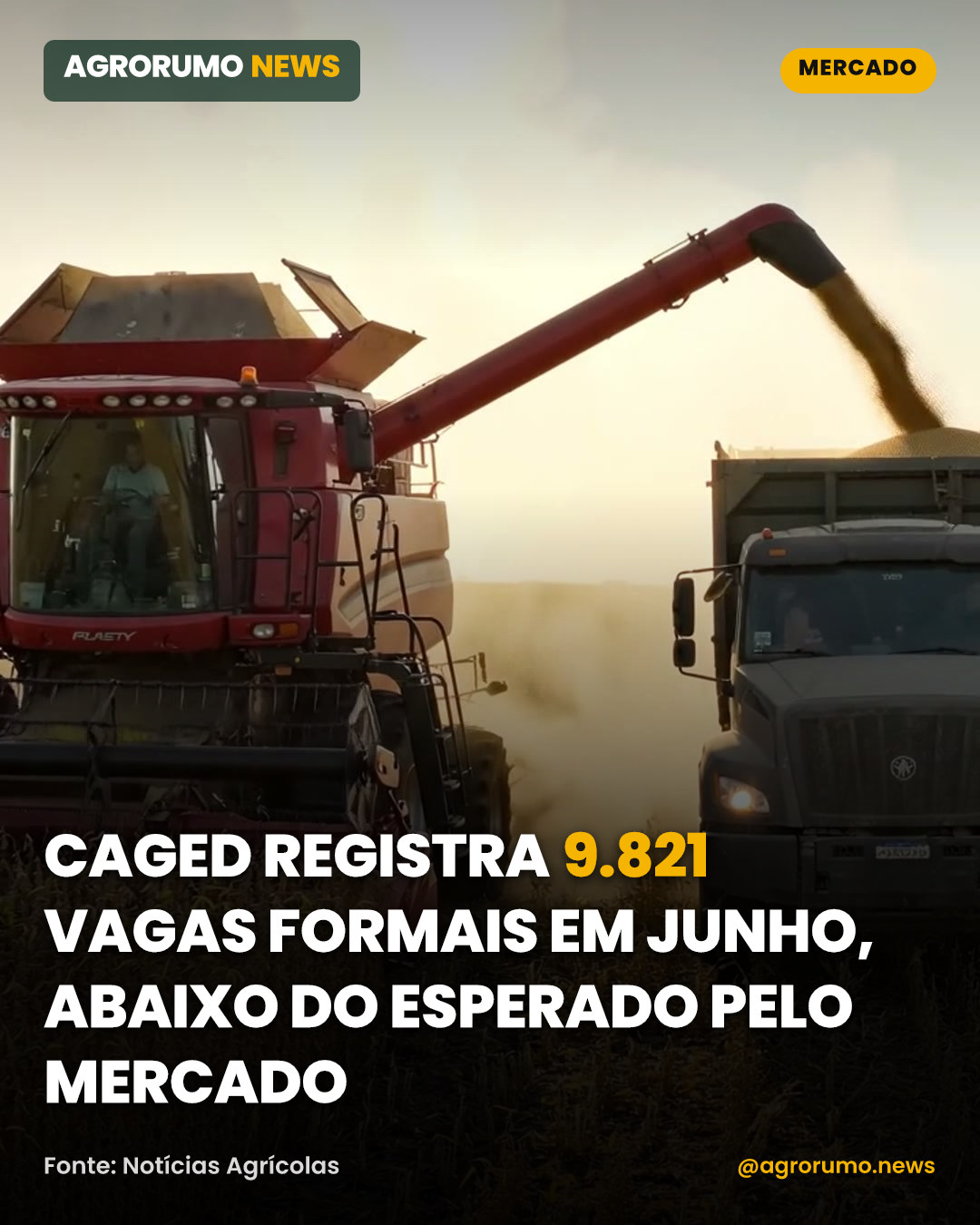 Caged registra 9.821 vagas formais em junho, abaixo do esperado pelo mercado