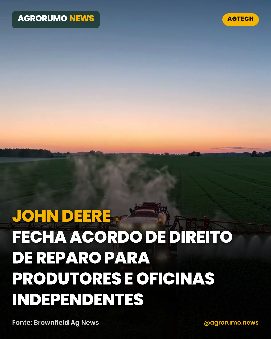John Deere fecha acordo de direito de reparo para produtores e oficinas independentes
