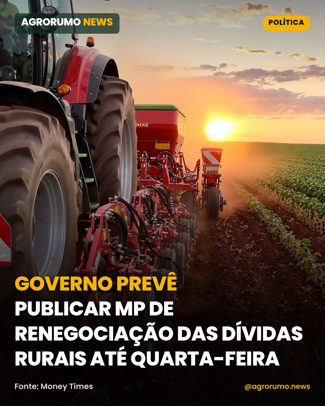 Governo prevê publicar MP de renegociação das dívidas rurais até quarta-feira
