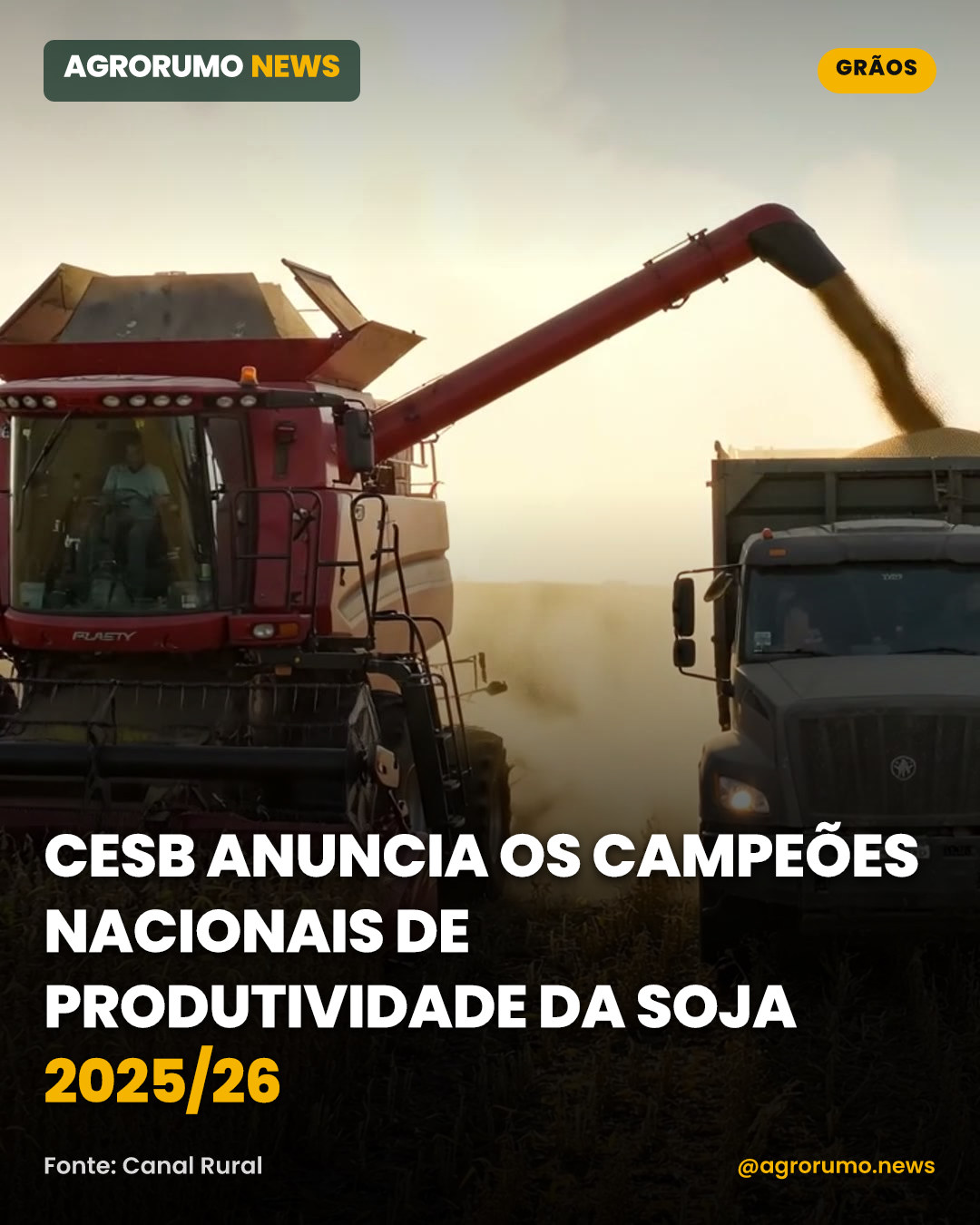 CESB anuncia os campeões nacionais de produtividade da soja 2025/26