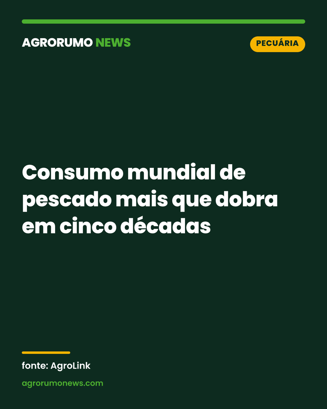 Consumo mundial de pescado mais que dobra em cinco décadas