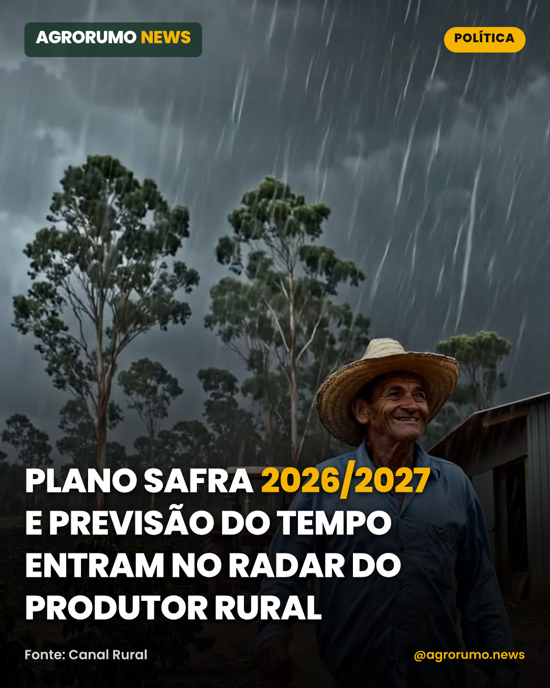 Plano Safra 2026/2027 e previsão do tempo entram no radar do produtor rural