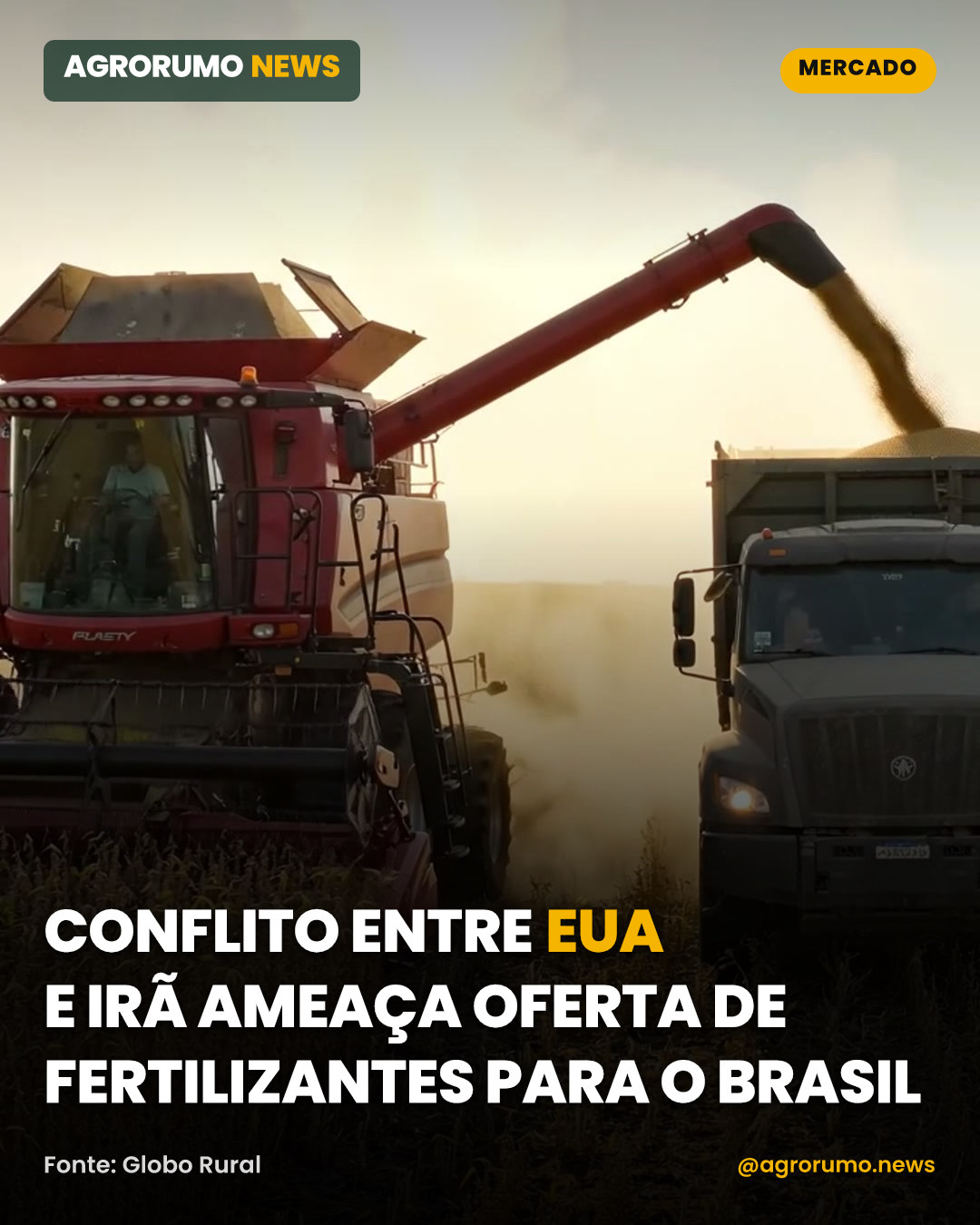 Conflito entre EUA e Irã ameaça oferta de fertilizantes para o Brasil