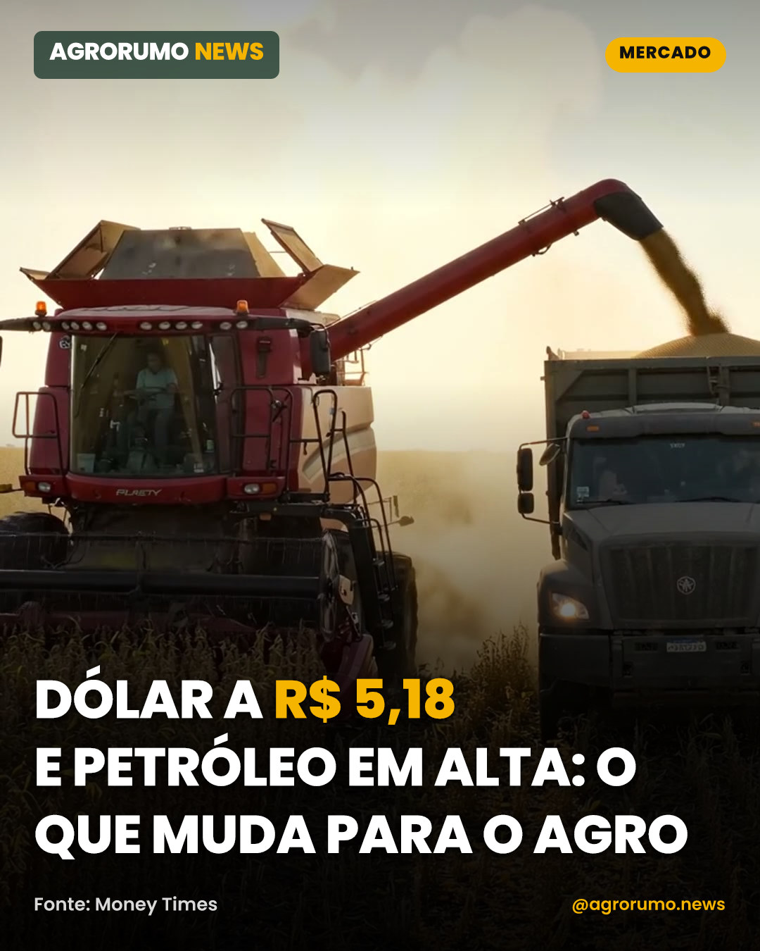 Dólar a R$ 5,18 e petróleo em alta: o que muda para o agro