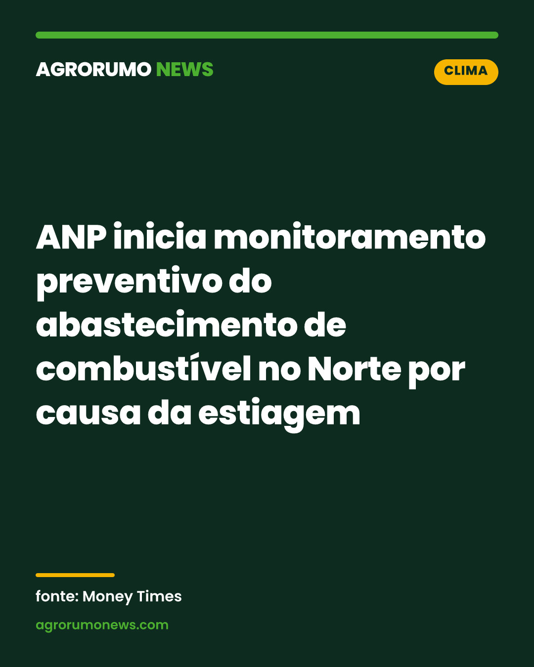 ANP inicia monitoramento preventivo do abastecimento de combustível no Norte por causa da estiagem