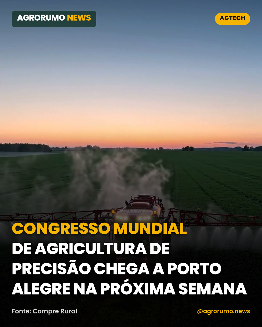 Congresso mundial de agricultura de precisão chega a Porto Alegre na próxima semana