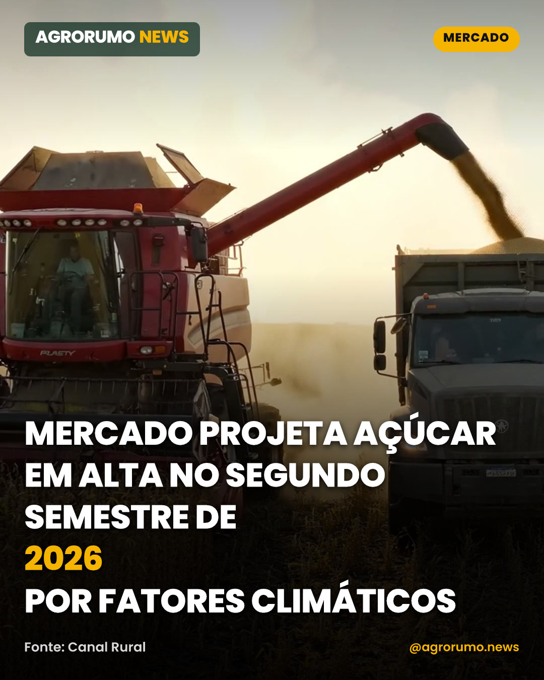 Mercado projeta açúcar em alta no segundo semestre de 2026 por fatores climáticos