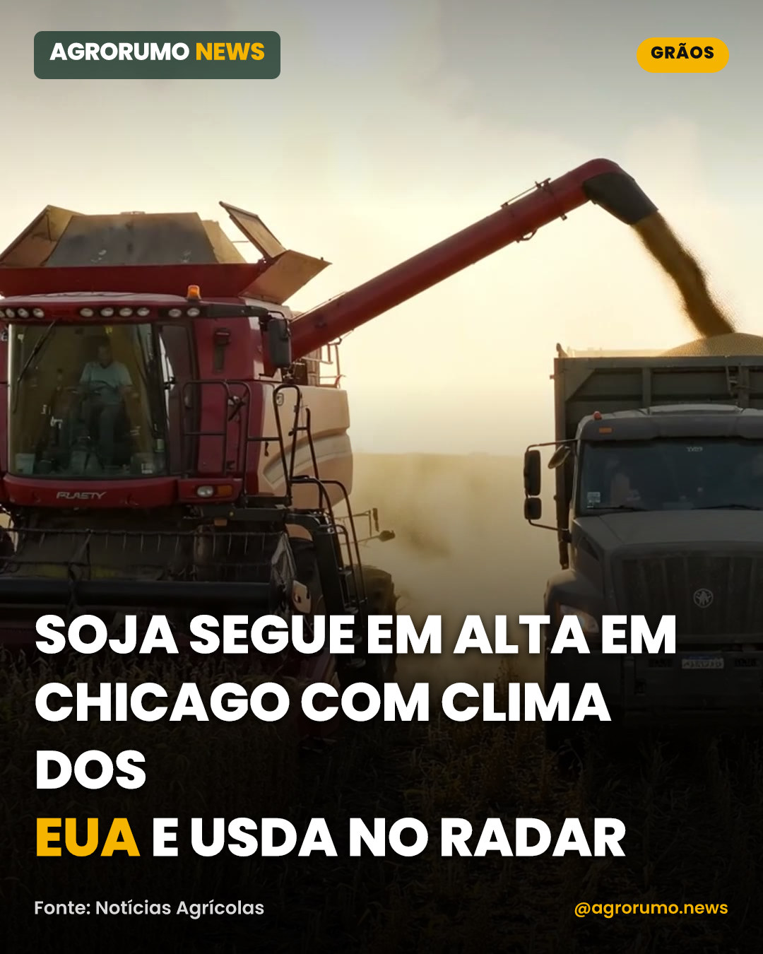 Soja segue em alta em Chicago com clima dos EUA e USDA no radar