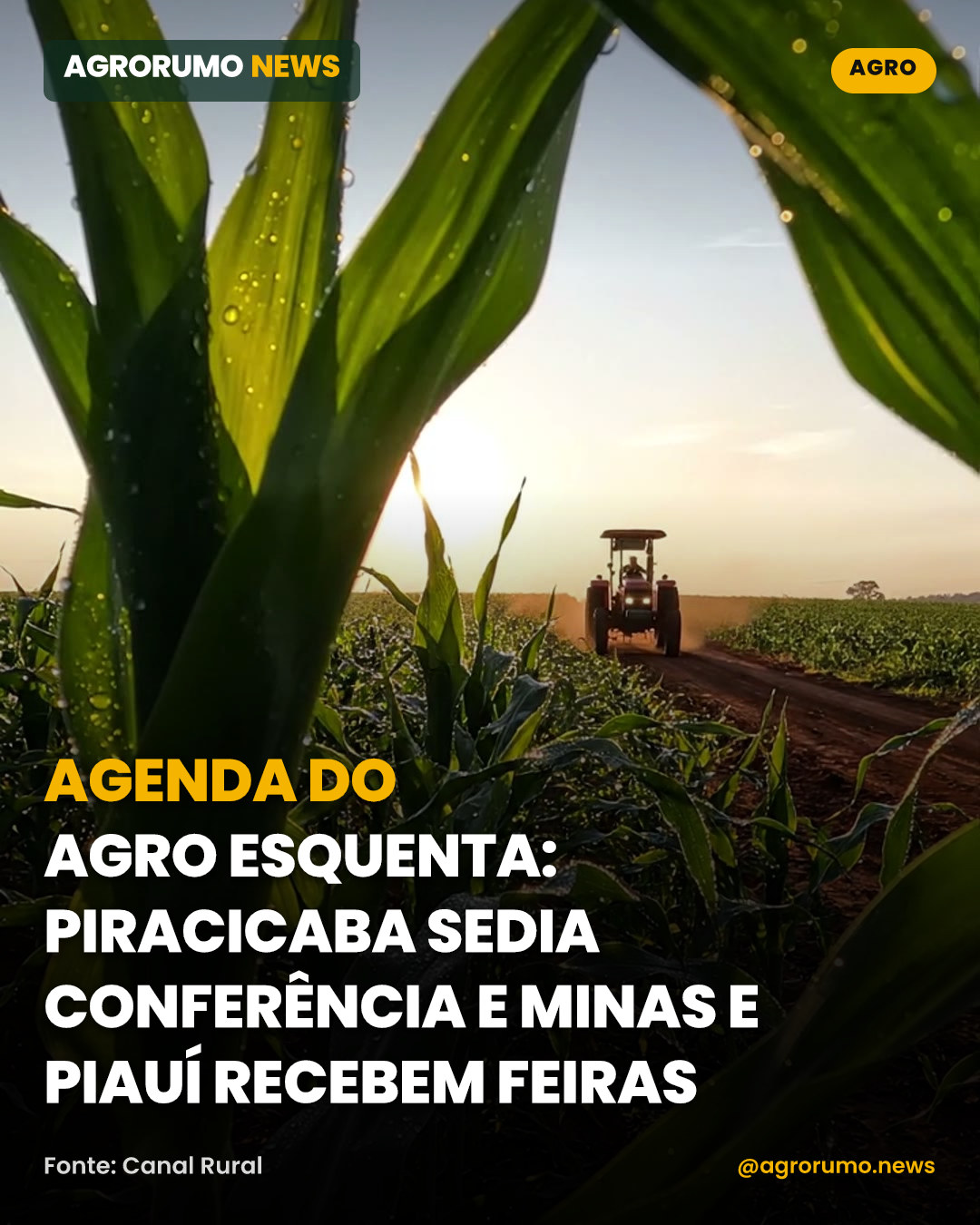 Agenda do agro esquenta: Piracicaba sedia conferência e Minas e Piauí recebem feiras