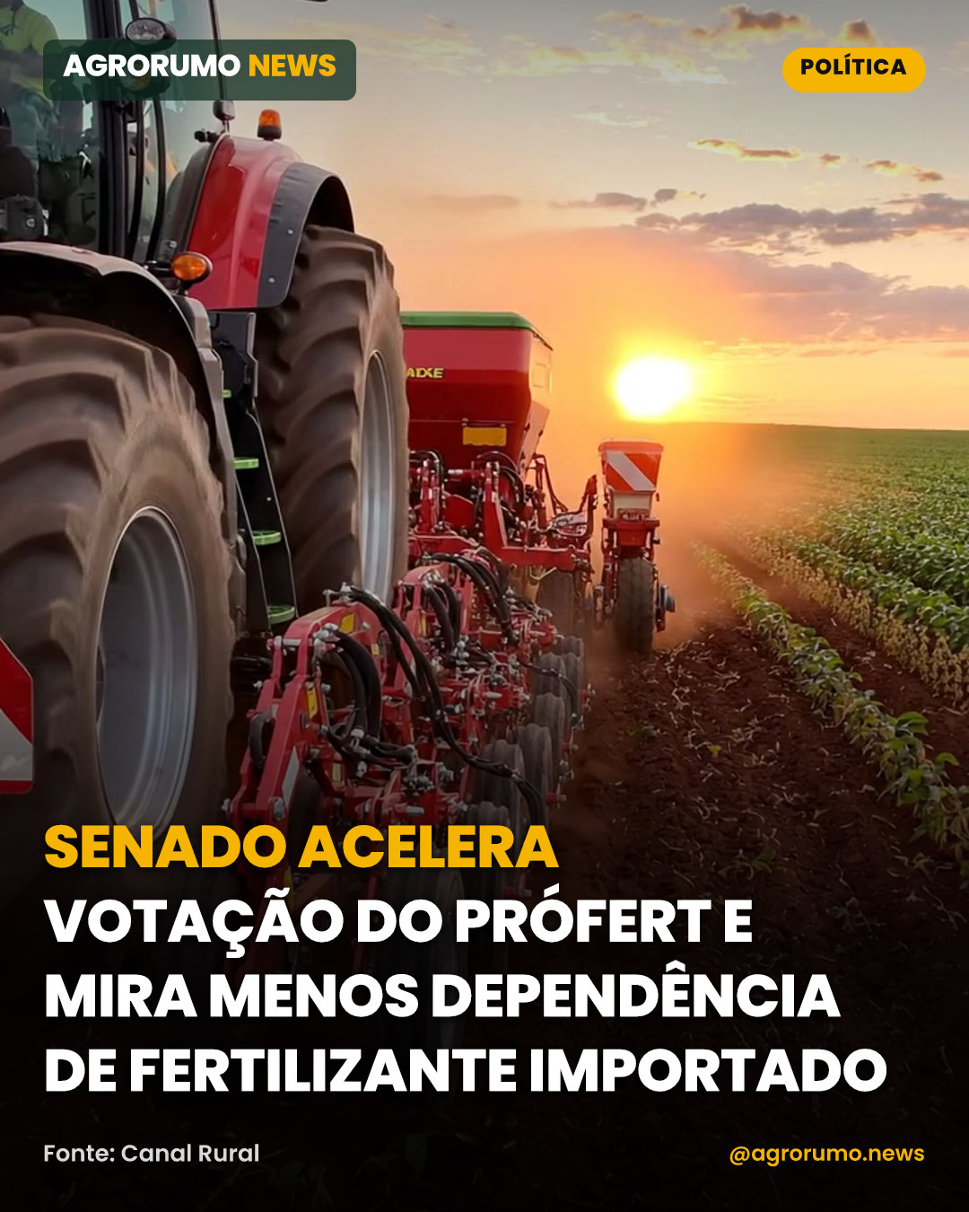 Senado acelera votação do Prófert e mira menos dependência de fertilizante importado