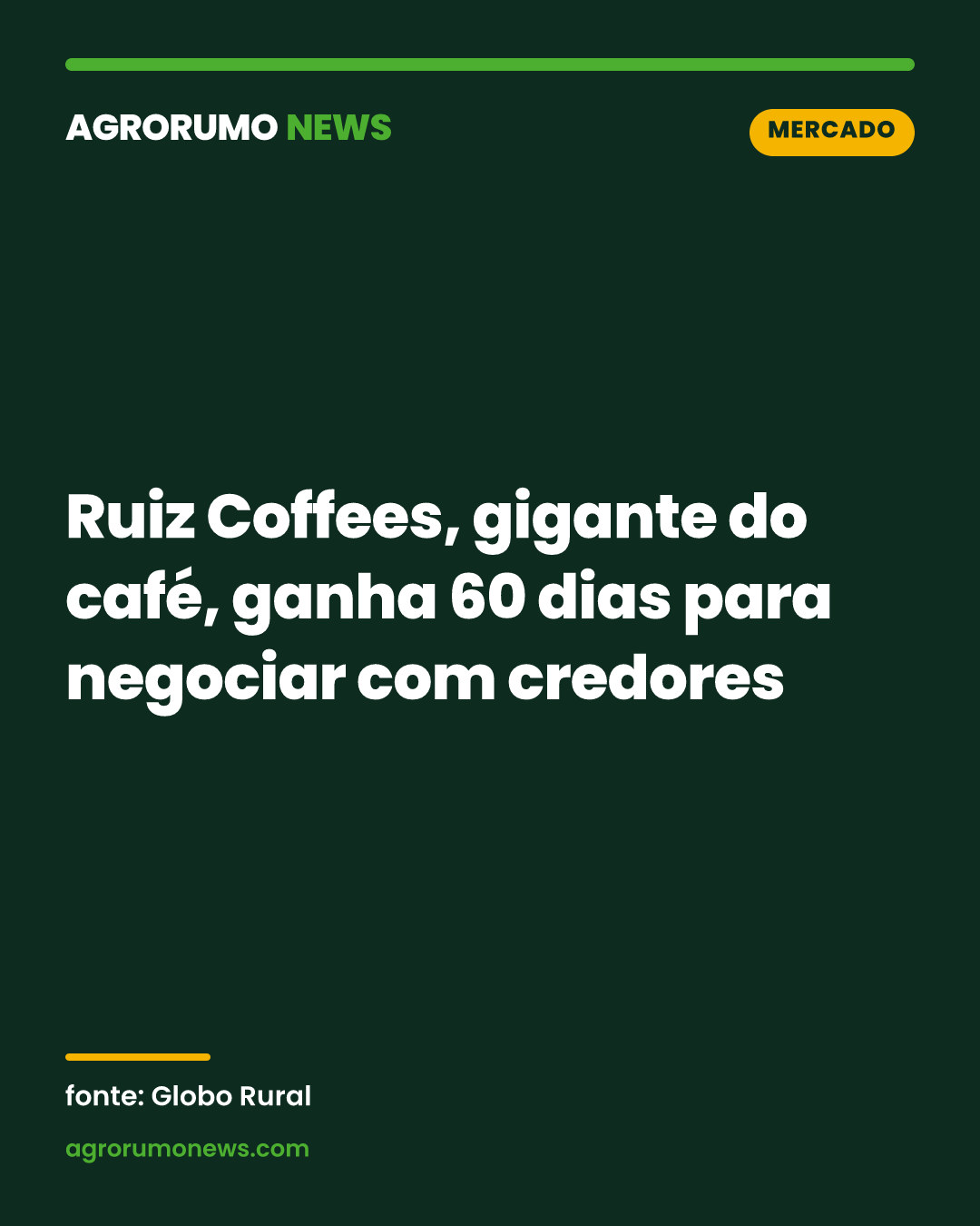 Ruiz Coffees, gigante do café, ganha 60 dias para negociar com credores