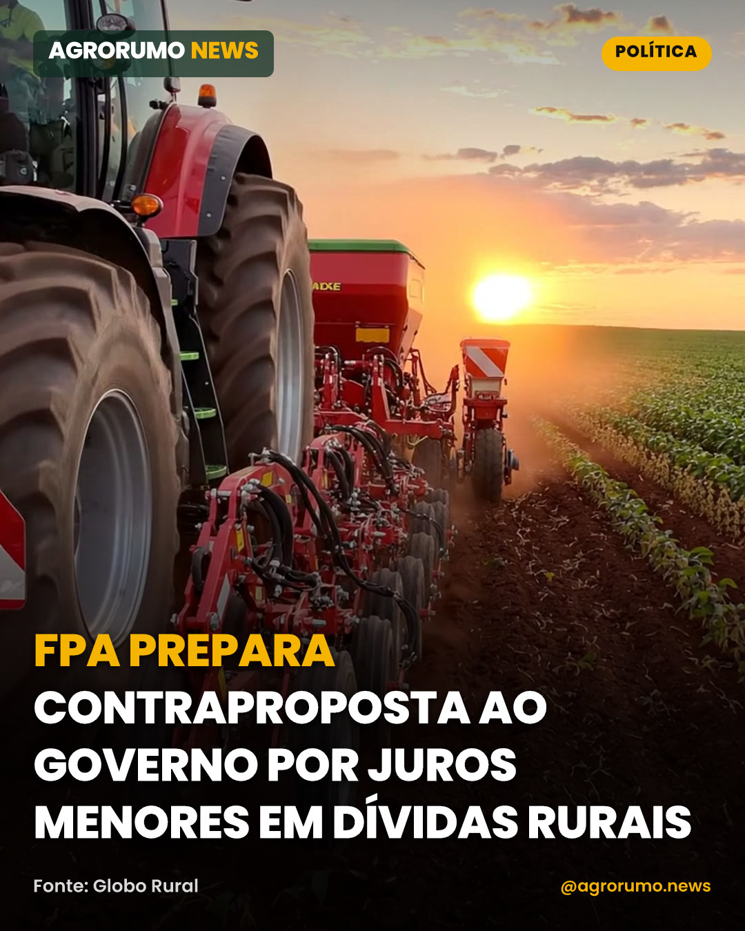 FPA prepara contraproposta ao governo por juros menores em dívidas rurais
