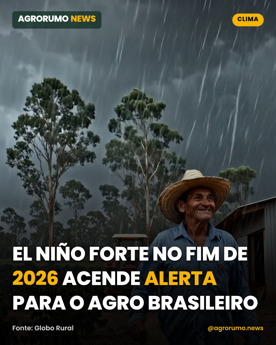 El Niño forte no fim de 2026 acende alerta para o agro brasileiro