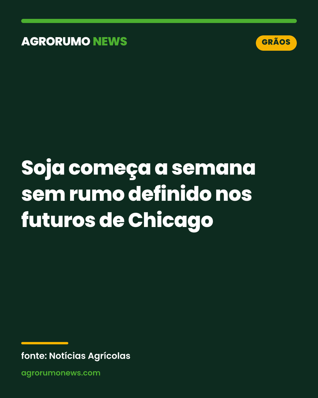 Soja começa a semana sem rumo definido nos futuros de Chicago