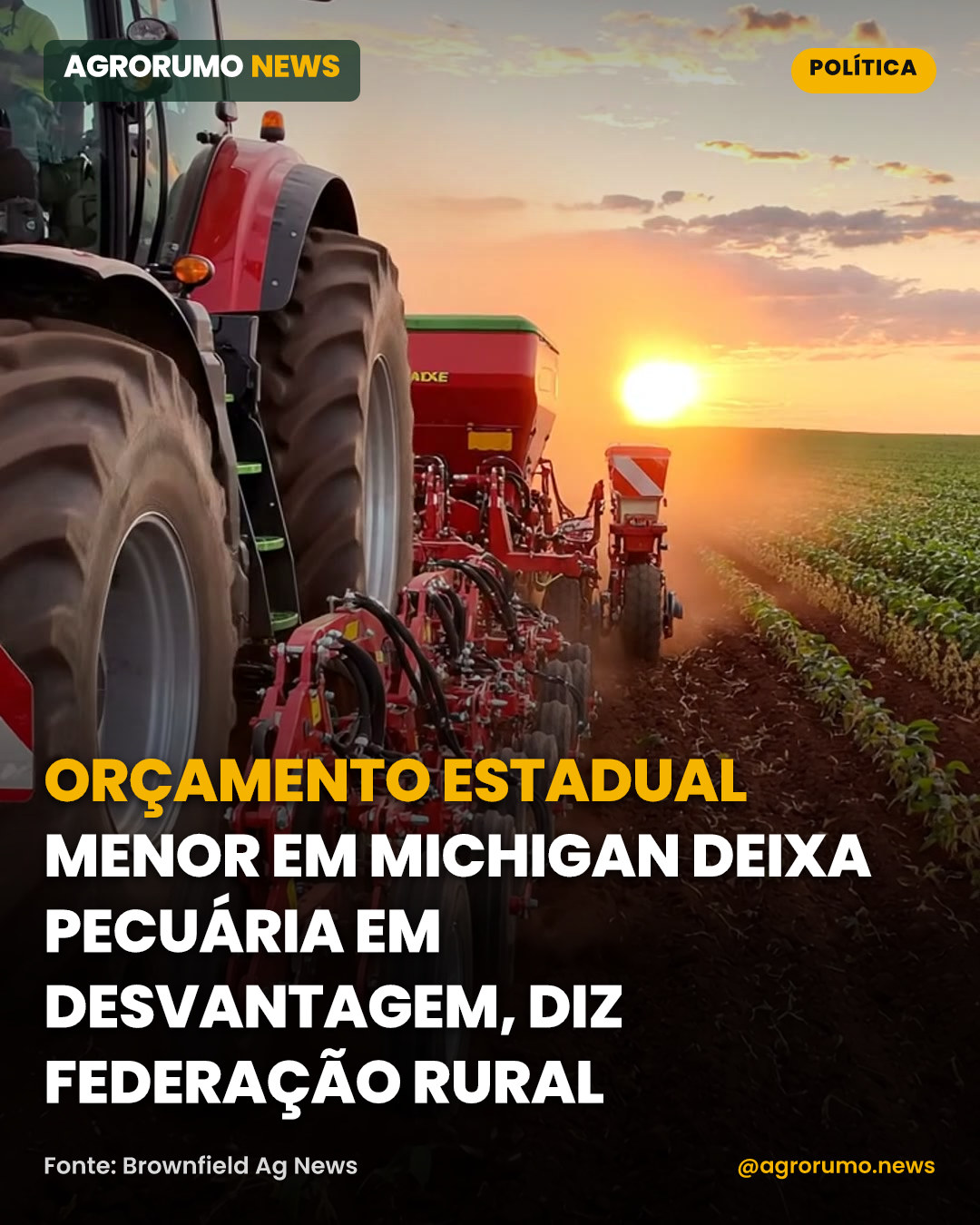 Orçamento estadual menor em Michigan deixa pecuária em desvantagem, diz federação rural