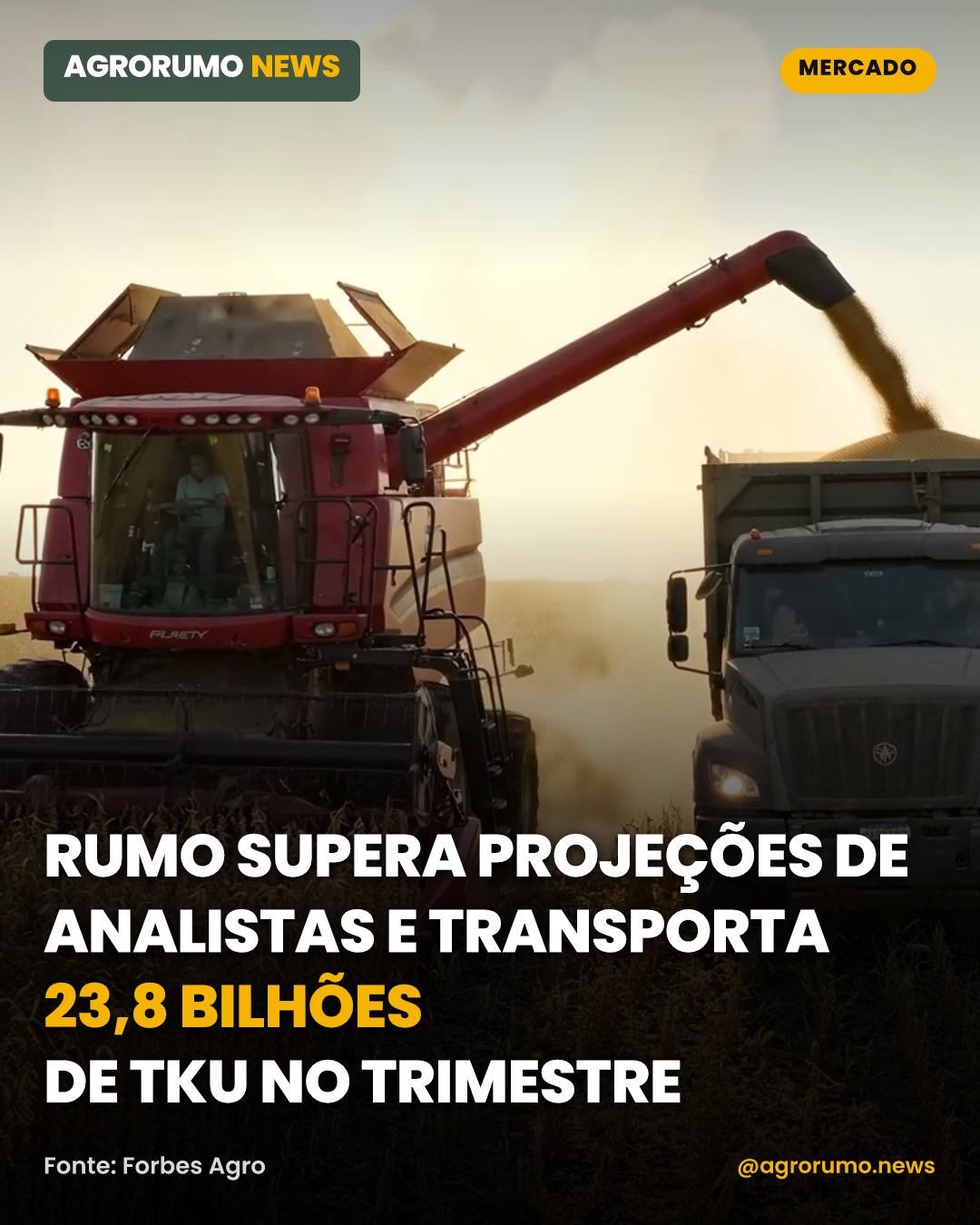 Rumo supera projeções de analistas e transporta 23,8 bilhões de TKU no trimestre