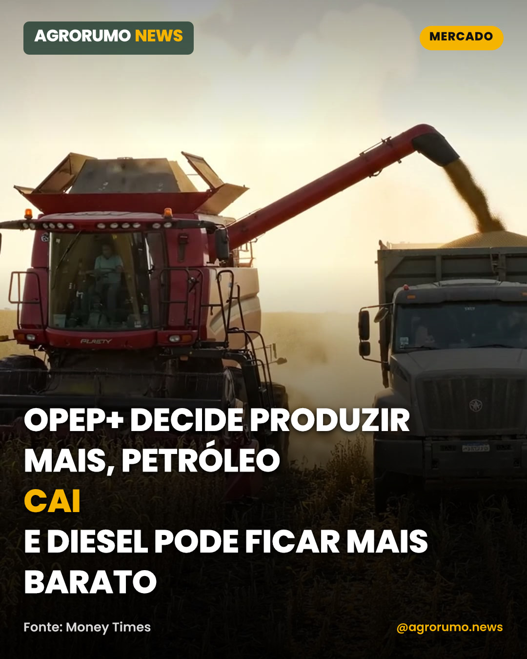 Opep+ decide produzir mais, petróleo cai e diesel pode ficar mais barato