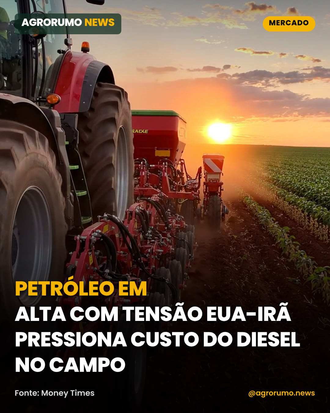 Petróleo em alta com tensão EUA-Irã pressiona custo do diesel no campo