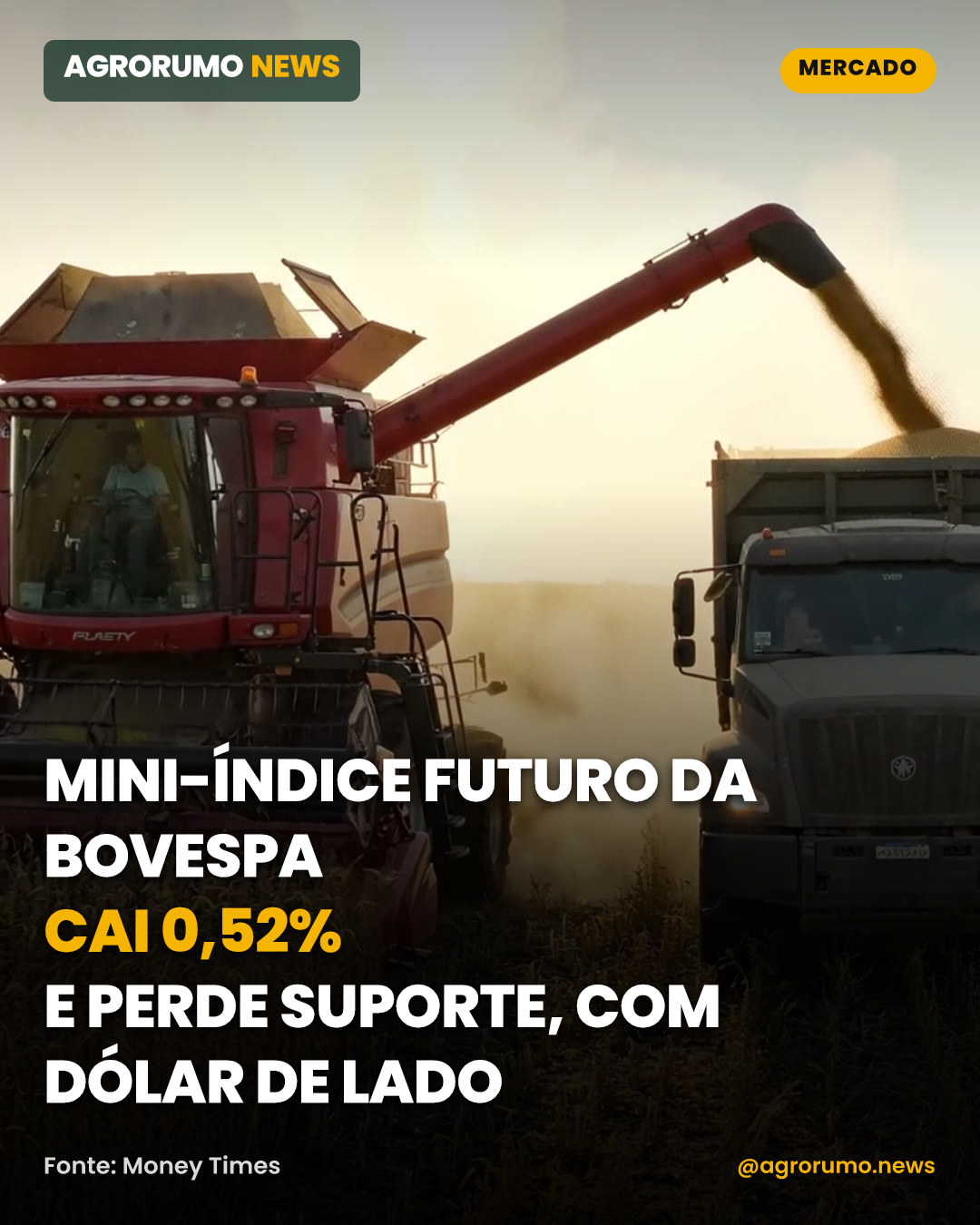 Mini-índice futuro da Bovespa cai 0,52% e perde suporte, com dólar de lado