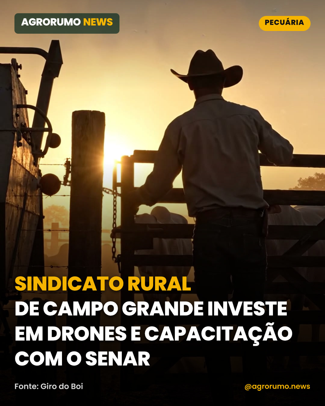 Sindicato rural de Campo Grande investe em drones e capacitação com o Senar