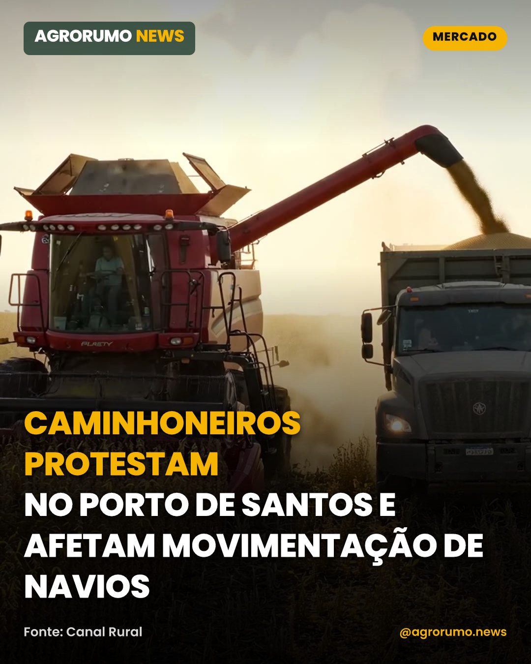 Caminhoneiros protestam no Porto de Santos e afetam movimentação de navios
