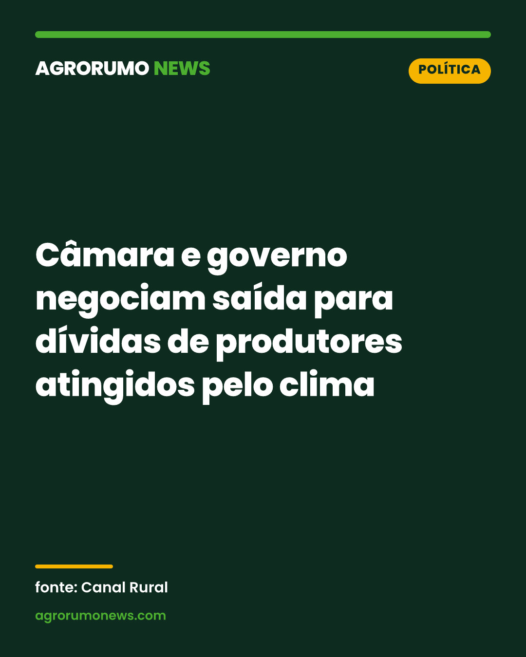 Câmara e governo negociam saída para dívidas de produtores atingidos pelo clima