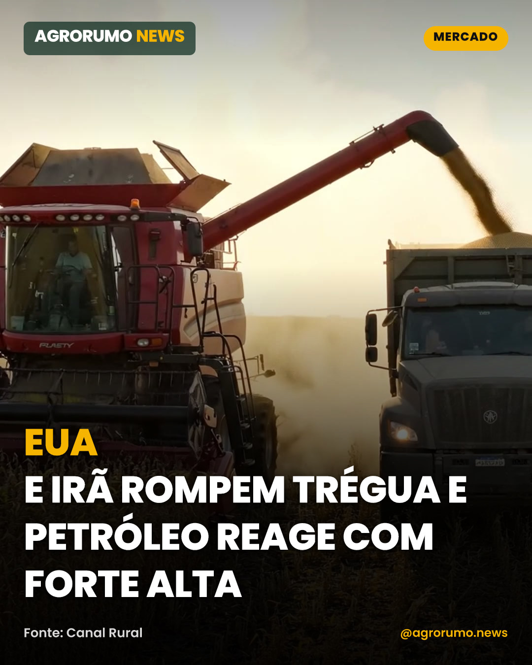 EUA e Irã rompem trégua e petróleo reage com forte alta